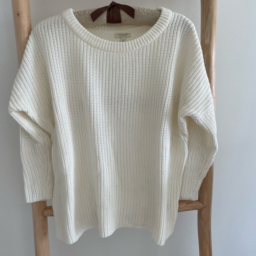 SONOMA life+style 3/4 sleeve cream sweater